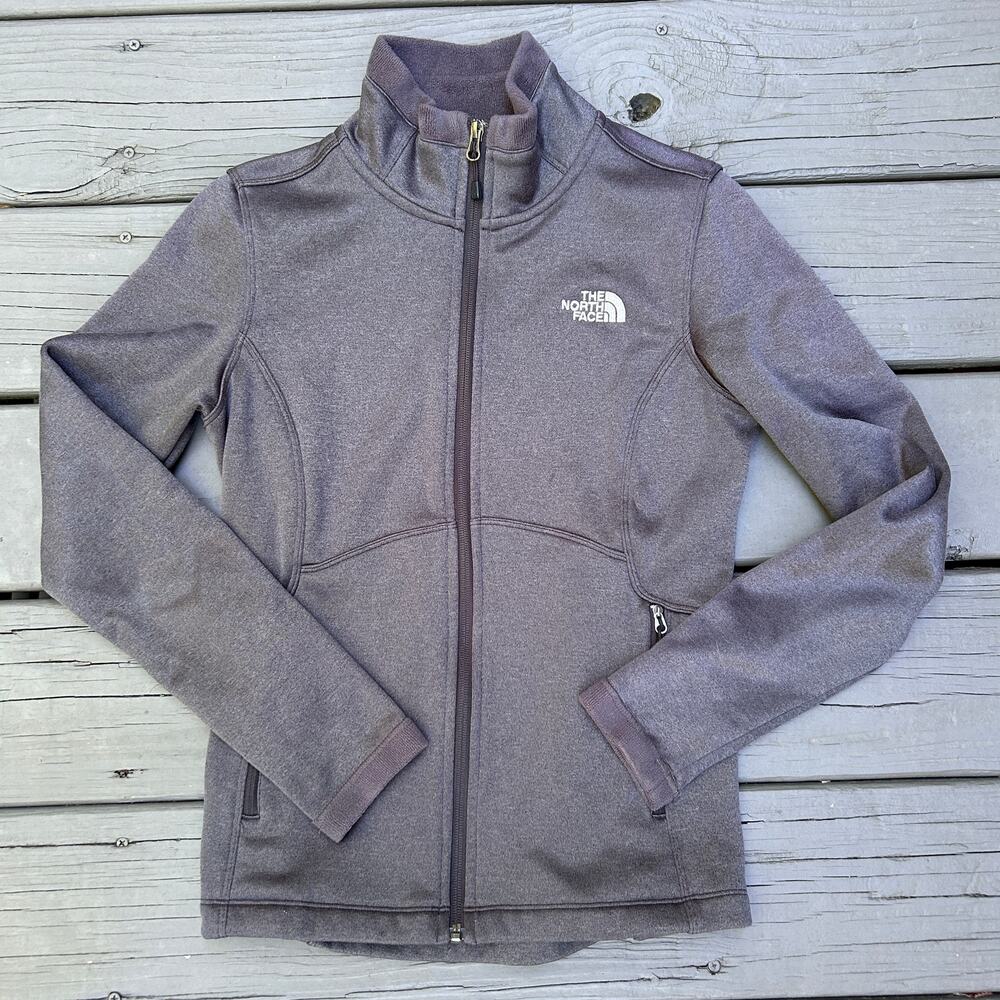 The North Face Agave Jacket Womens S Brown Heather Full Zip Fleece Softshell